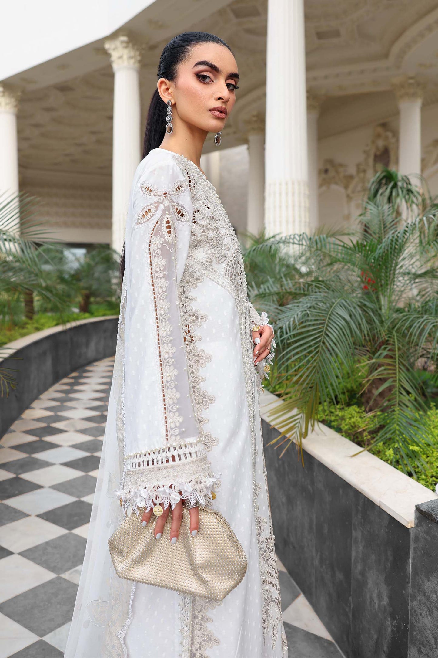 Maria.B 3 Piece Unstitched Embroidered Jacquard Lawn Suit (D-1)