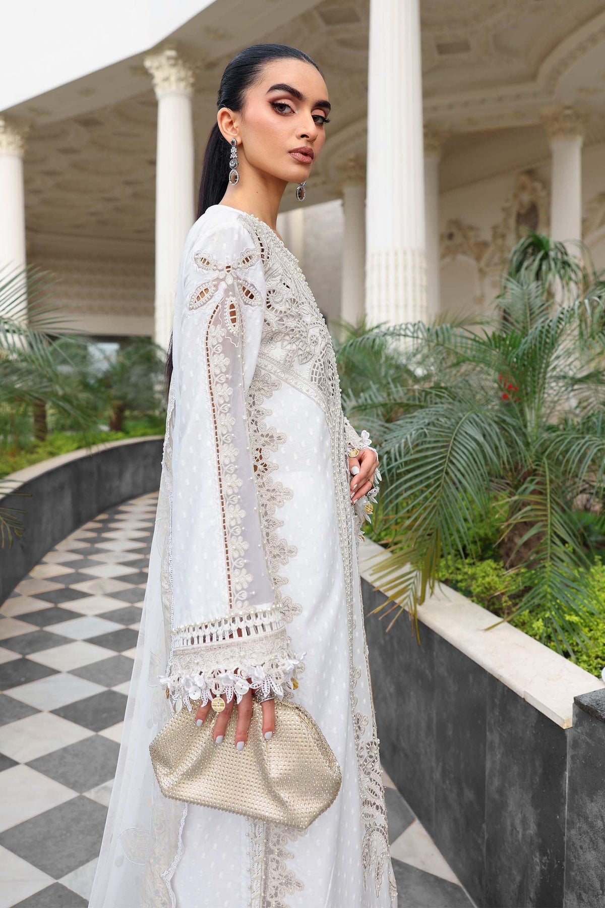 Maria.B 3 Piece Unstitched Embroidered Jacquard Lawn Suit (D-1)
