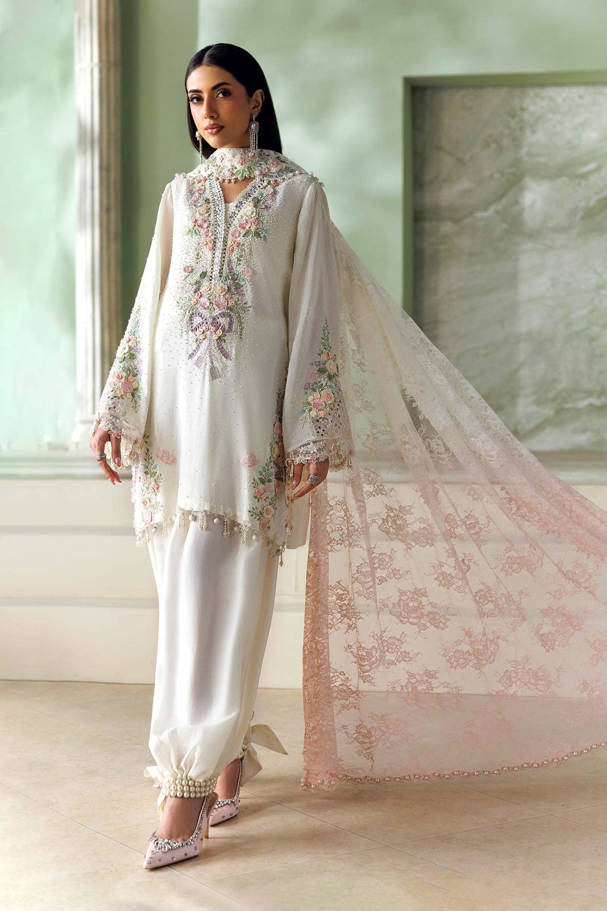 Maria.B Soiree Volume 01 – 3 Piece Unstitched Embroidered Tusser Silk Suit (D2)