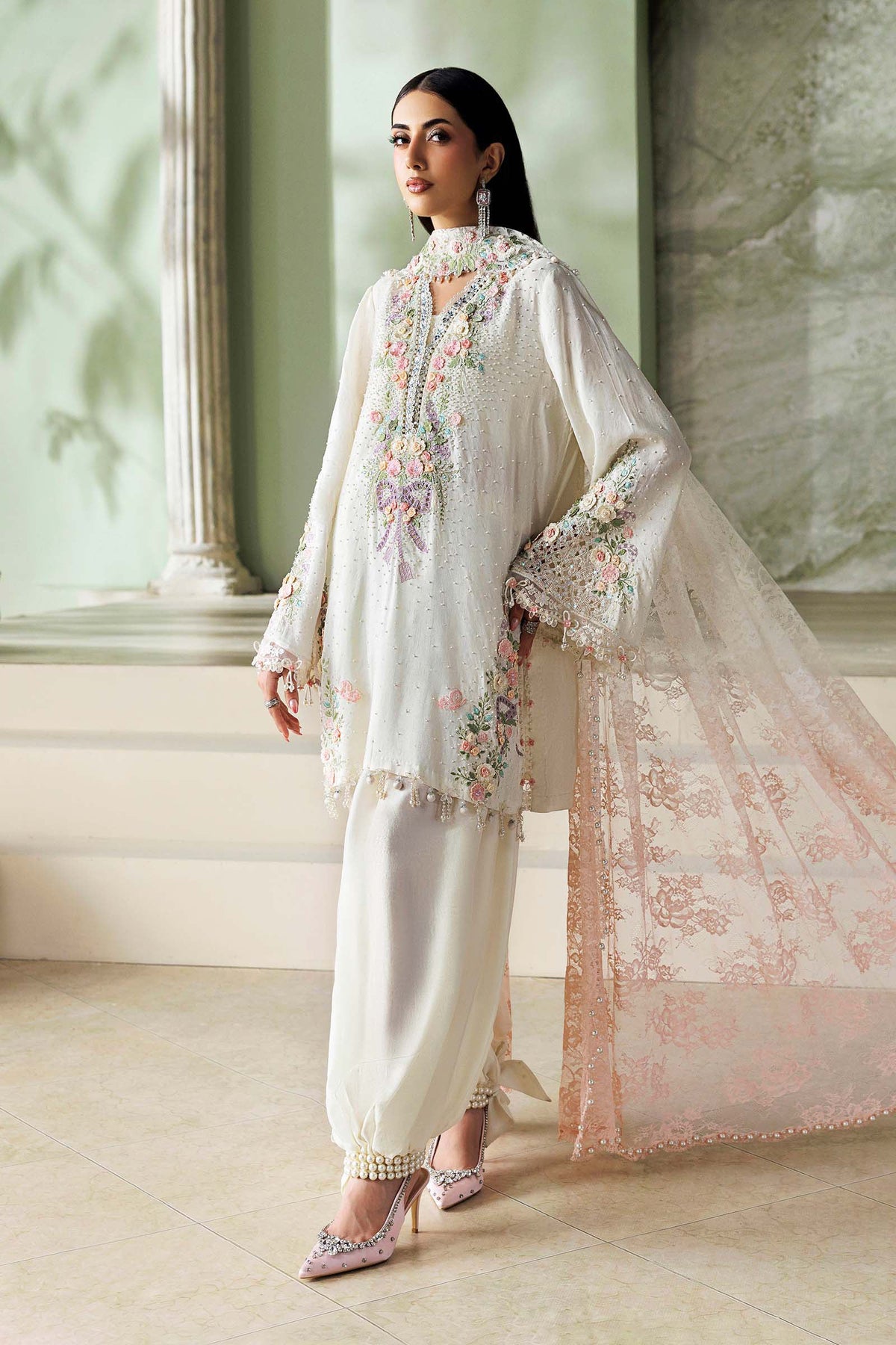 Maria.B Soiree Volume 01 – 3 Piece Unstitched Embroidered Tusser Silk Suit (D2)