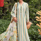 Maria.B M.PRINTS Embroidered Lawn 3 Piece Unstitched Suit –  Mustard & Green (02B)
