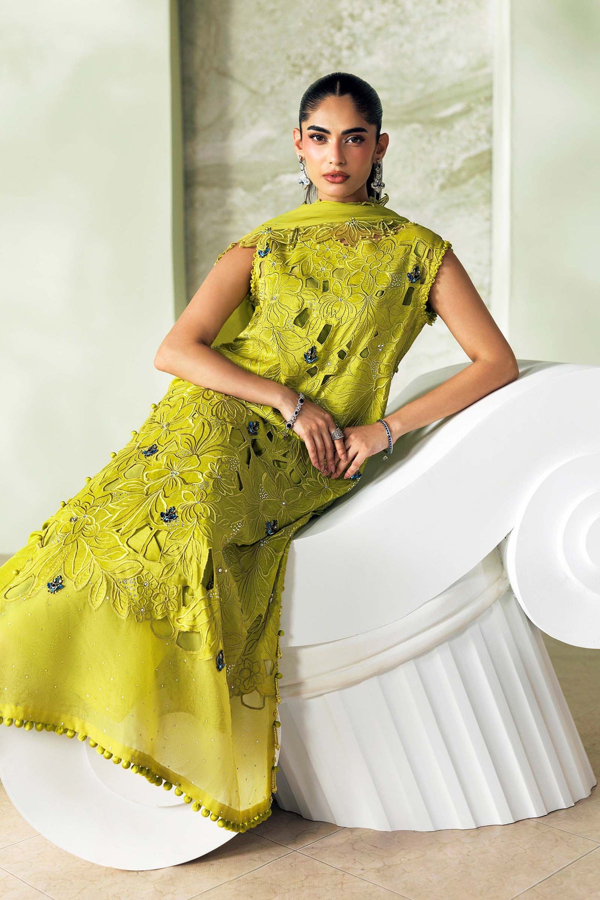 Maria.B Soiree Volume 01 – 3 Piece Unstitched Embroidered Tusser Silk Suit (D3)