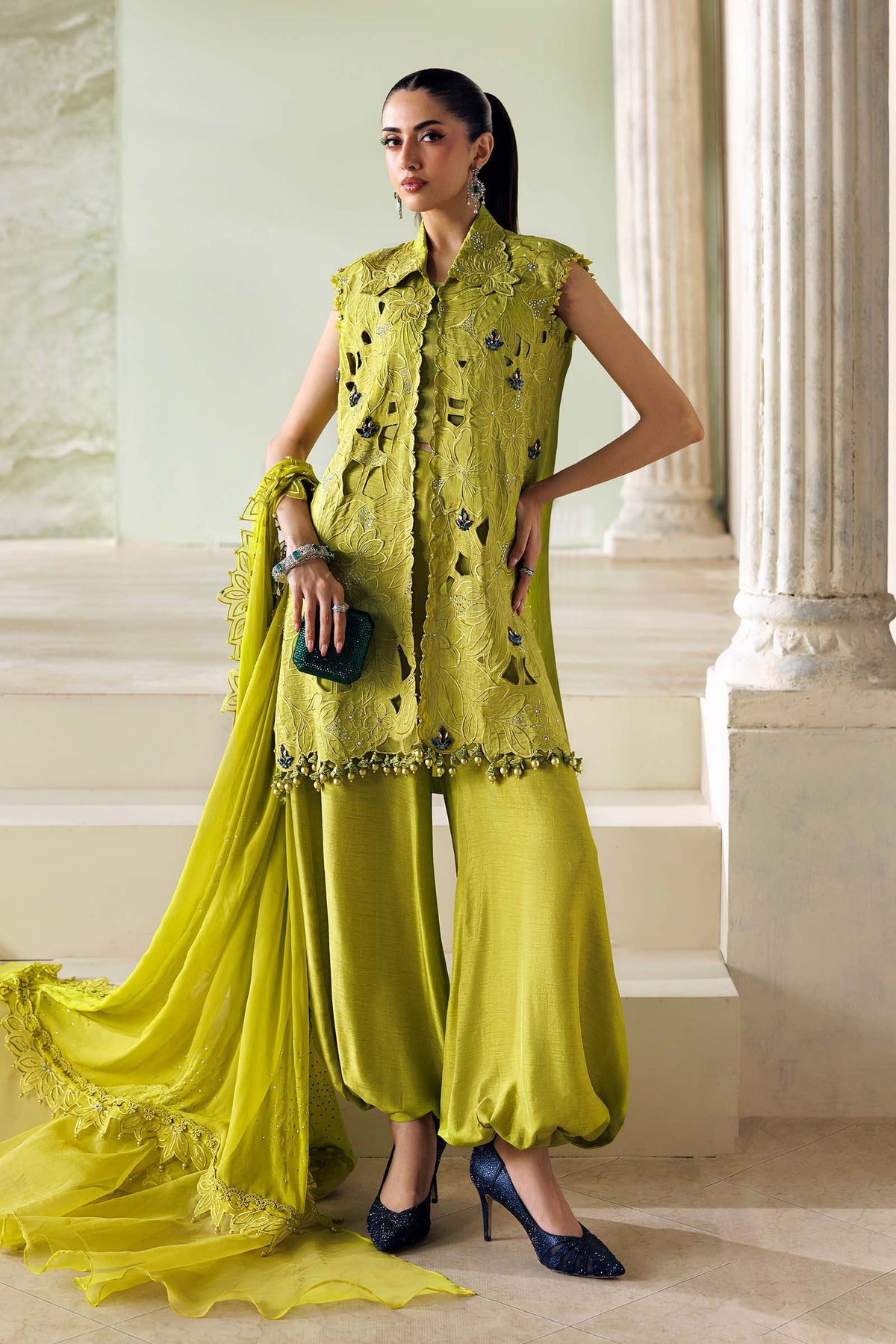 Maria.B Soiree Volume 01 – 3 Piece Unstitched Embroidered Tusser Silk Suit (D3)