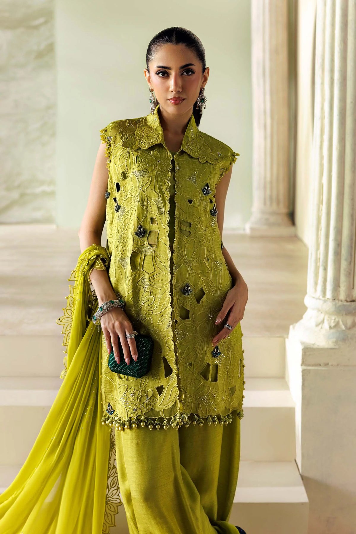 Maria.B Soiree Volume 01 – 3 Piece Unstitched Embroidered Tusser Silk Suit (D3)