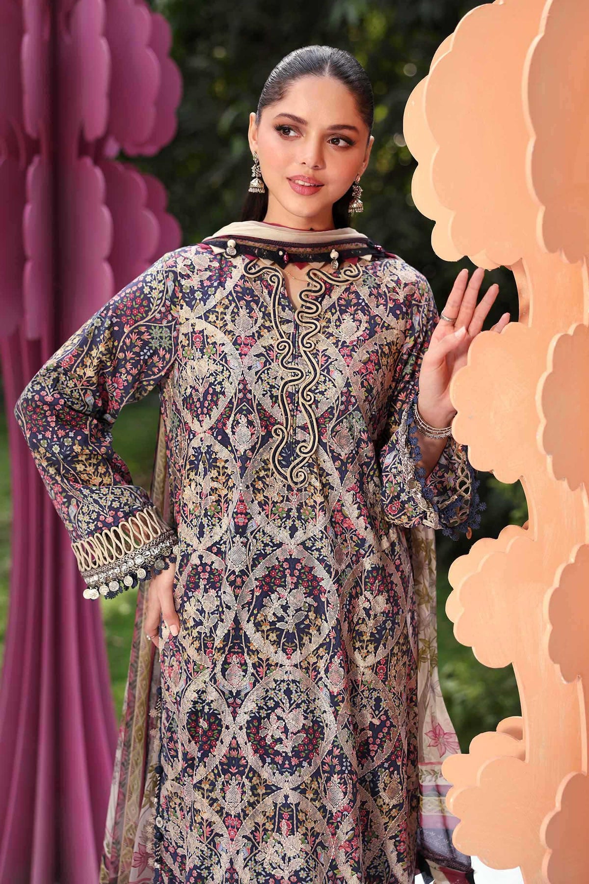 Blue 3b Maria.B M.PRINTS Embroidered Lawn 3 Piece Unstitched Suit – Blue (3B ...
