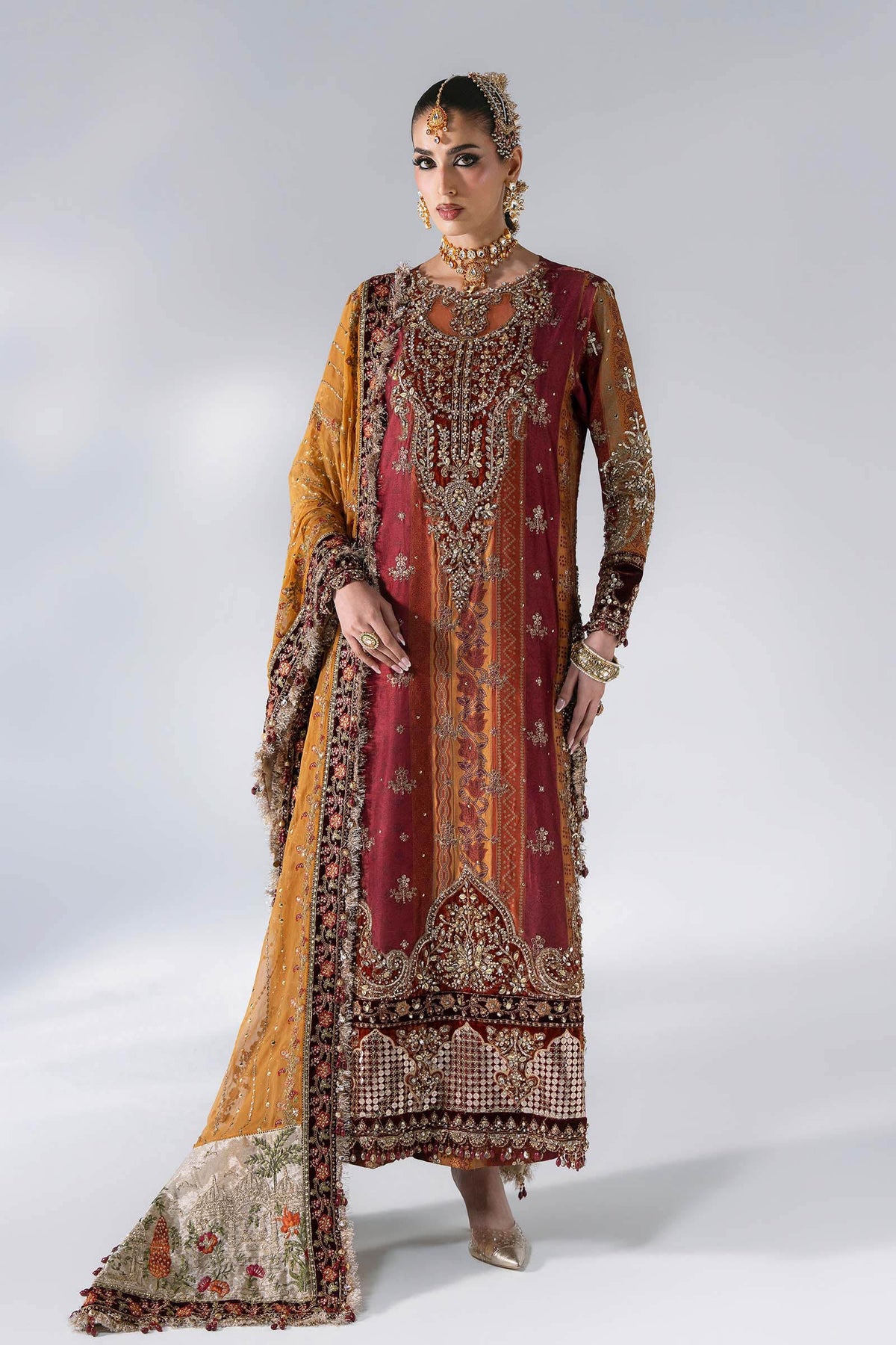 Maria.B Volume 31 – 3 Piece Unstitched Embroidered Printed Raw Silk Suit (MBD-04)