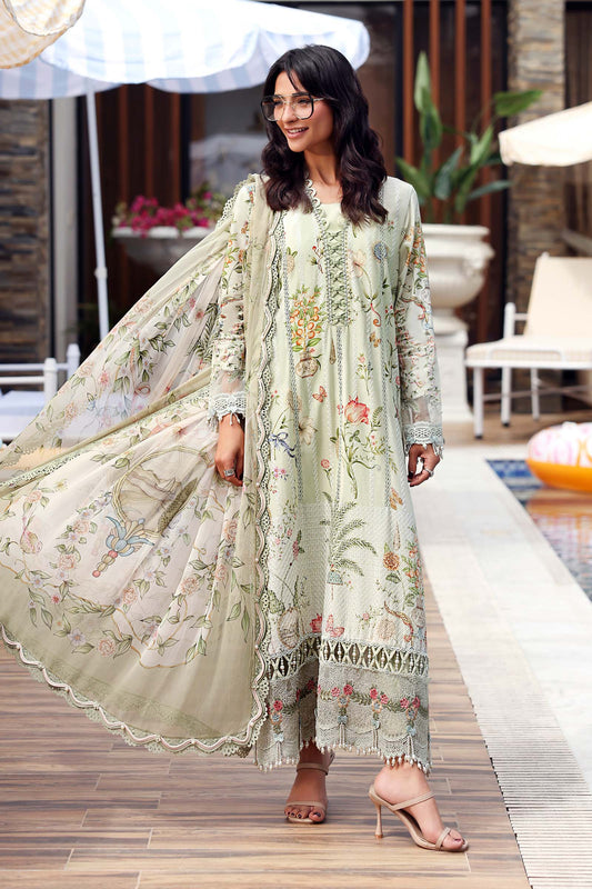 Maria.B M.PRINTS Embroidered Lawn 3 Piece Unstitched Suit – Green (4B)