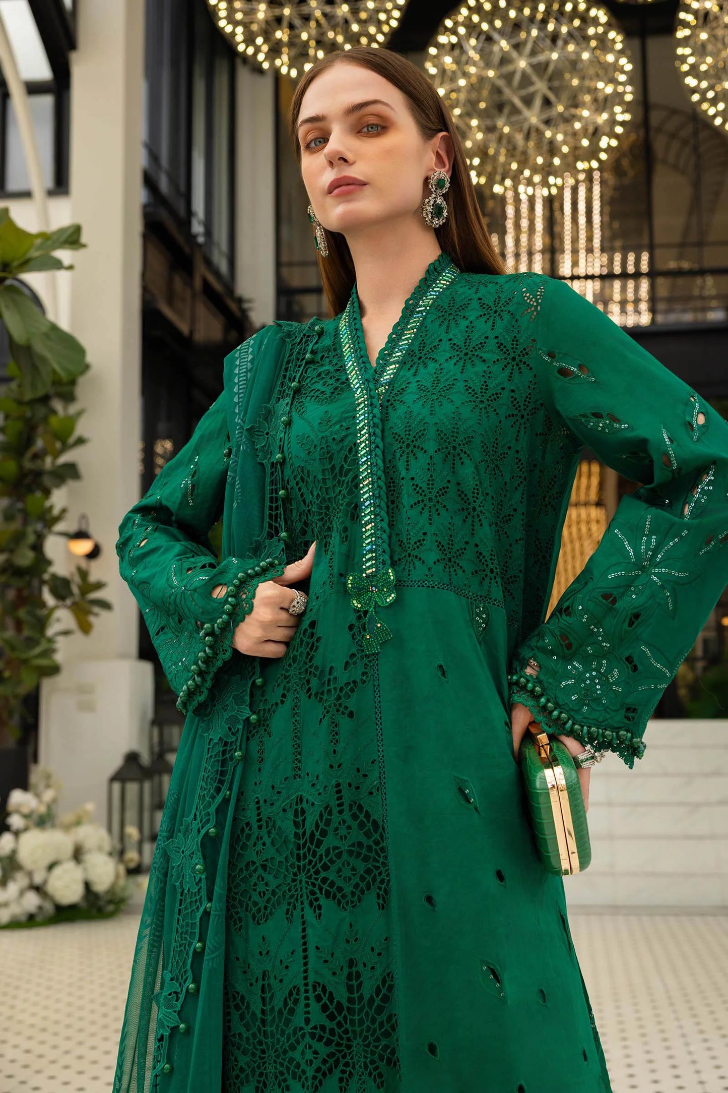 Maria.B 3 Piece Unstitched Embroidered Jacquard Lawn Suit (D-4)