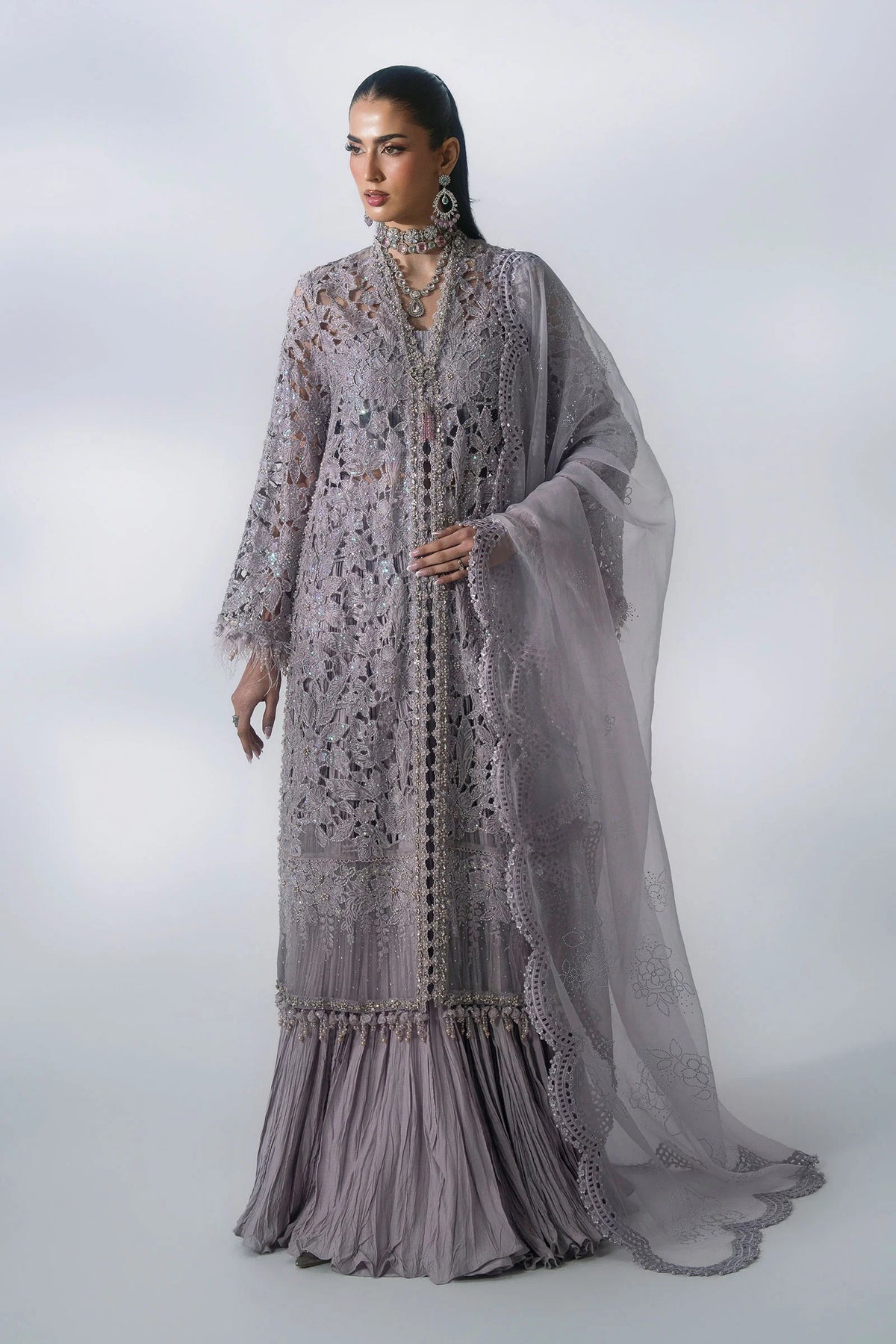 Maria.B Volume 31 – 3 Piece Unstitched Embroidered Organza Suit (MBD-05)