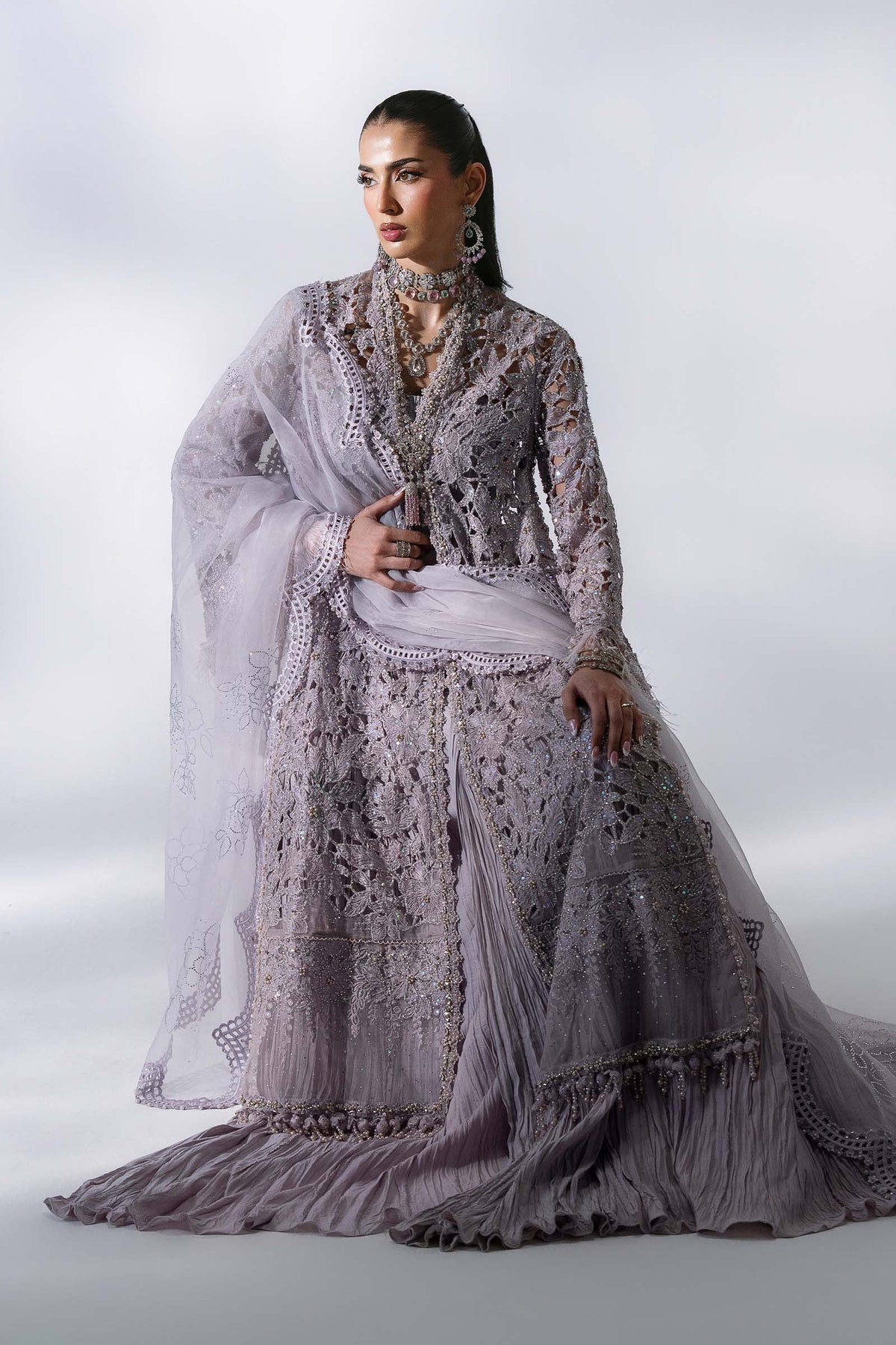 Maria.B Volume 31 – 3 Piece Unstitched Embroidered Organza Suit (MBD-05)