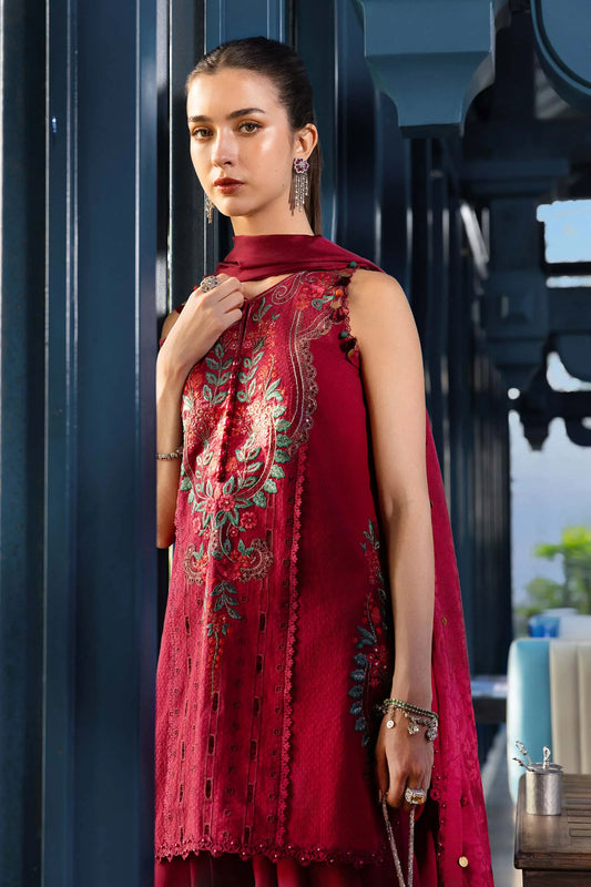 Maria.B 3 Piece Unstitched Embroidered Jacquard Lawn Suit (D-5)