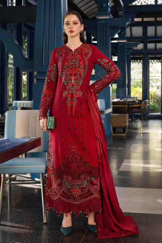 Maria.B 3 Piece Unstitched Embroidered Jacquard Lawn Suit (D-5)