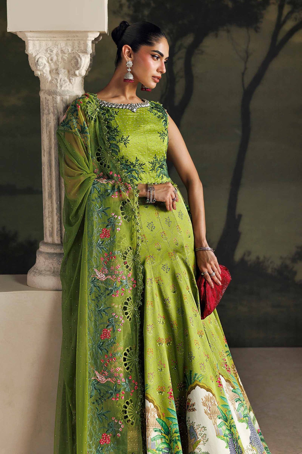 Maria.B Soiree Volume 01 – 3 Piece Unstitched Embroidered Tusser Silk Suit (D6)