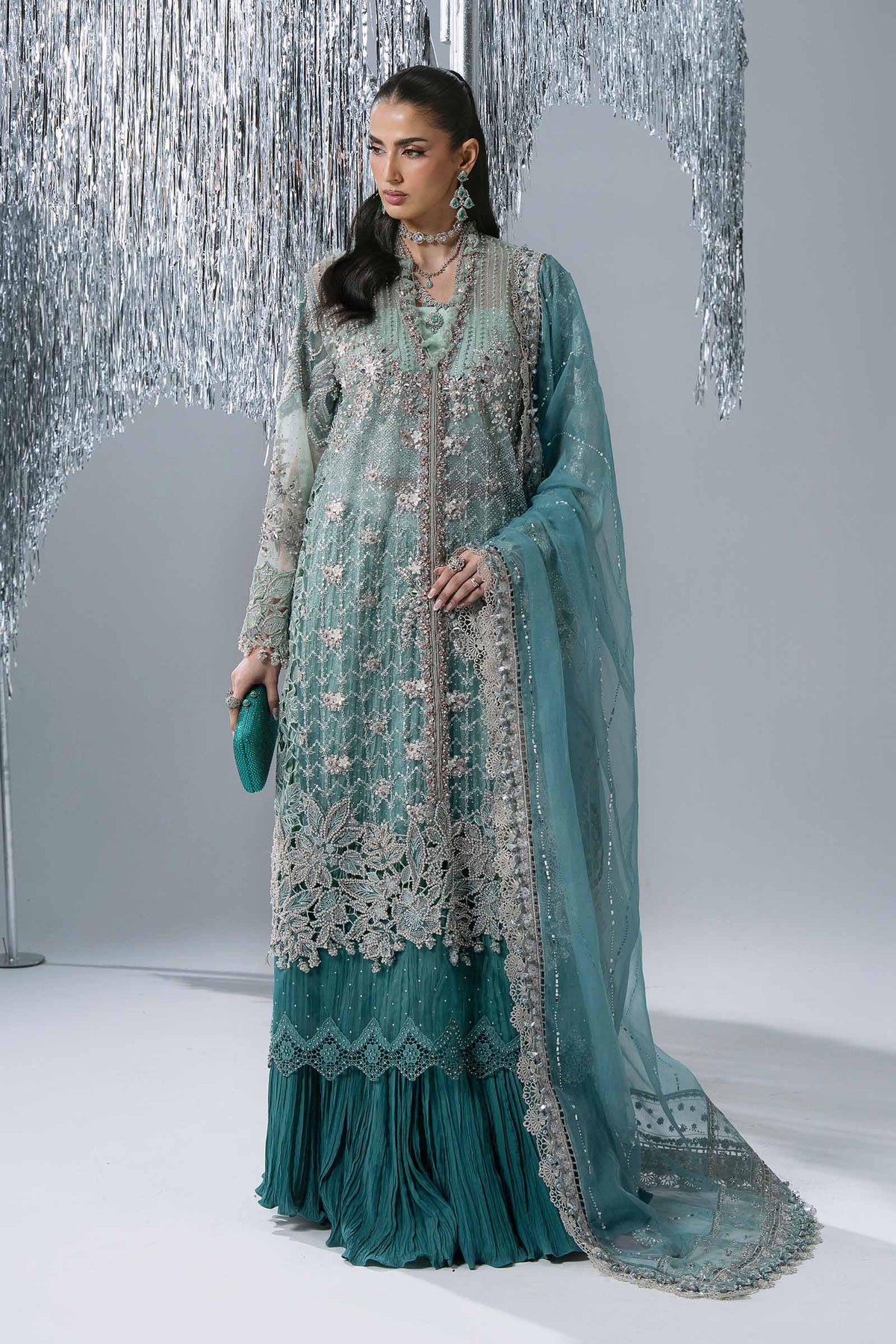 Maria.B Volume 31 – 3 Piece Unstitched Embroidered Organza Suit (MBD-07)