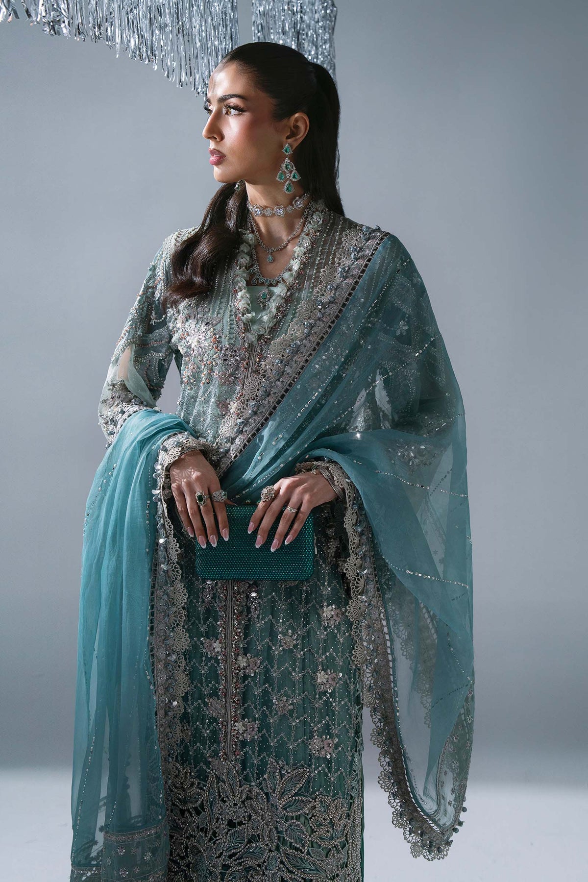 Maria.B Volume 31 – 3 Piece Unstitched Embroidered Organza Suit (MBD-07)