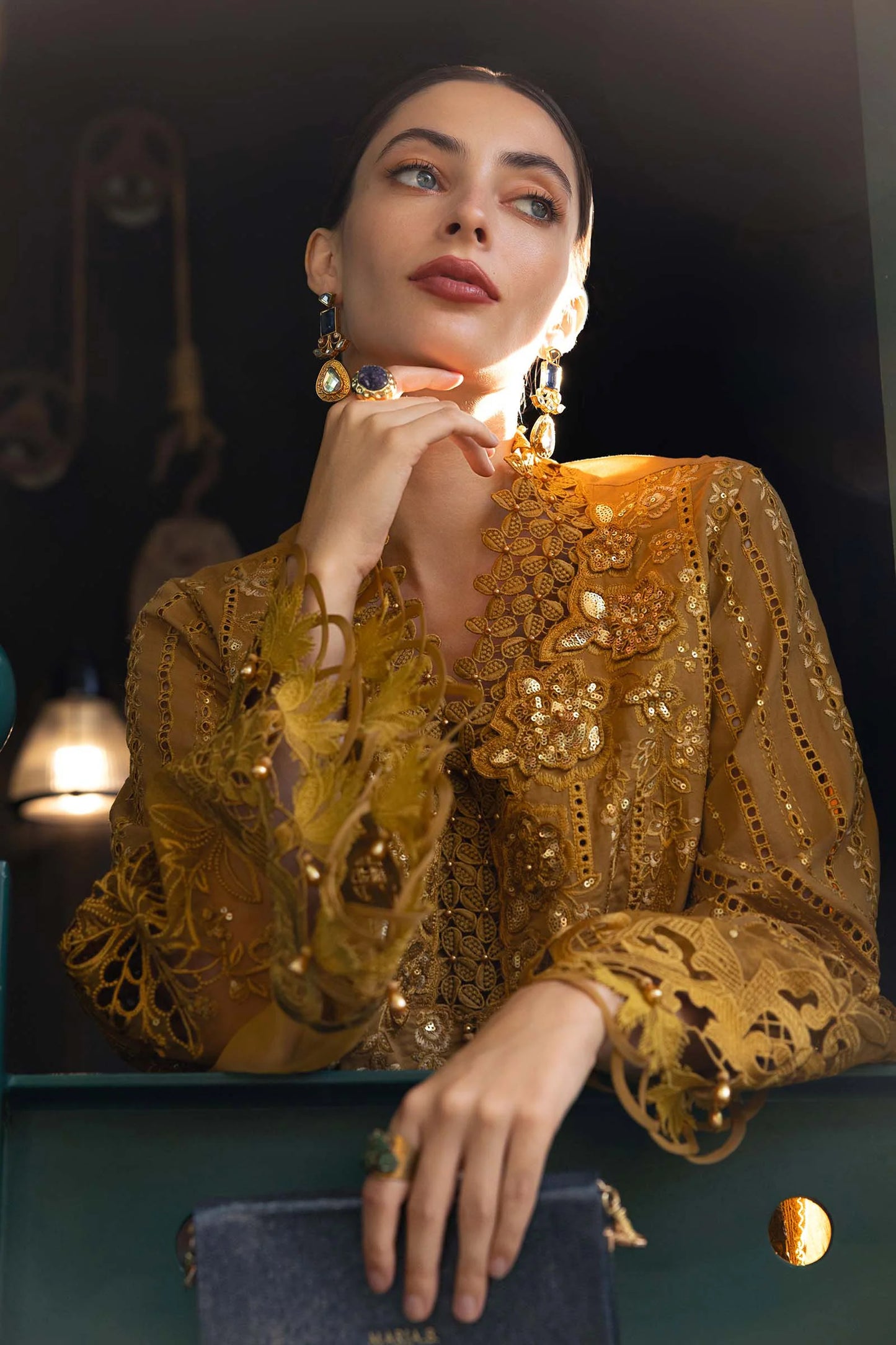 Maria.B 3 Piece Unstitched Embroidered Jacquard Lawn Suit (D-7)