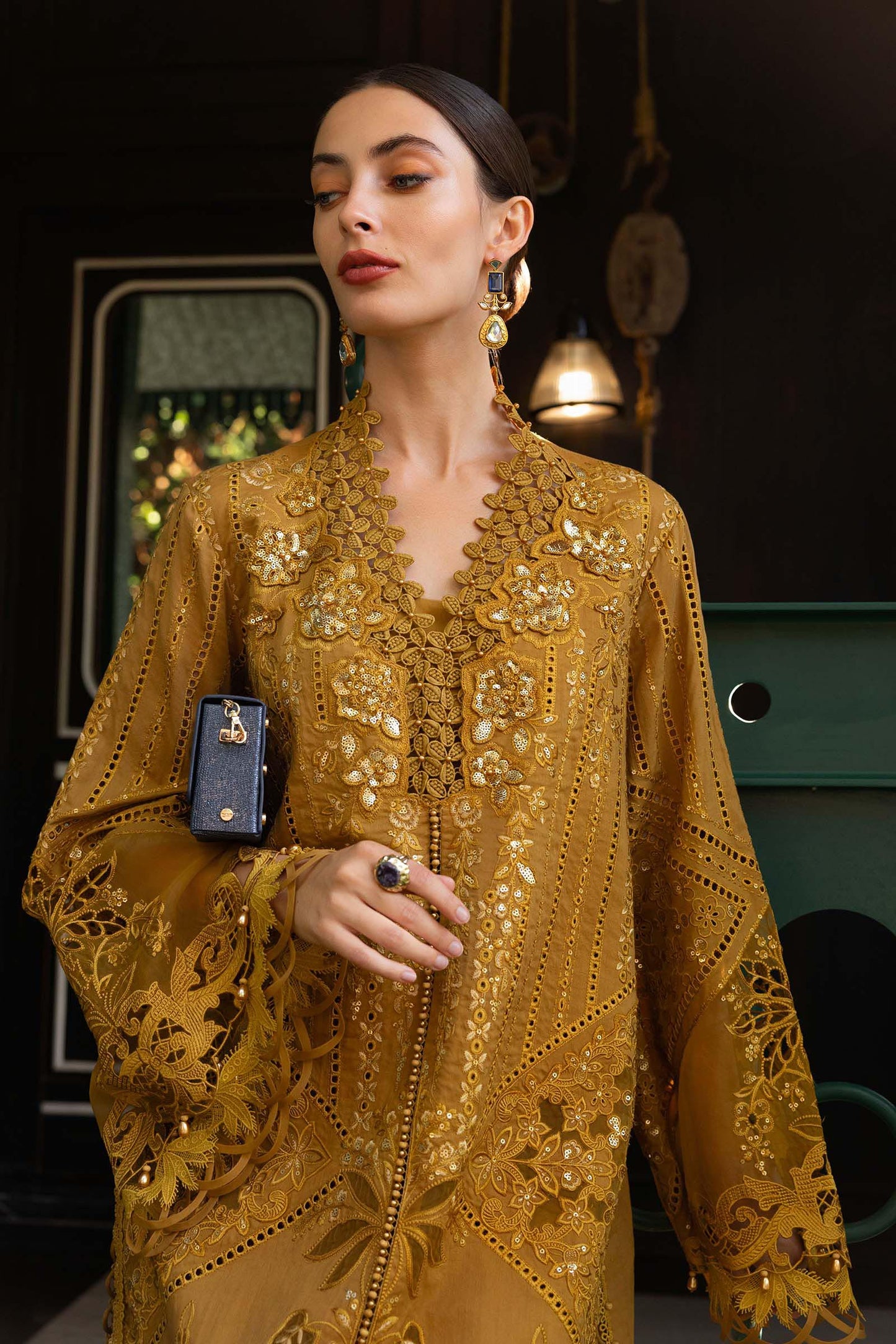 Maria.B 3 Piece Unstitched Embroidered Jacquard Lawn Suit (D-7)
