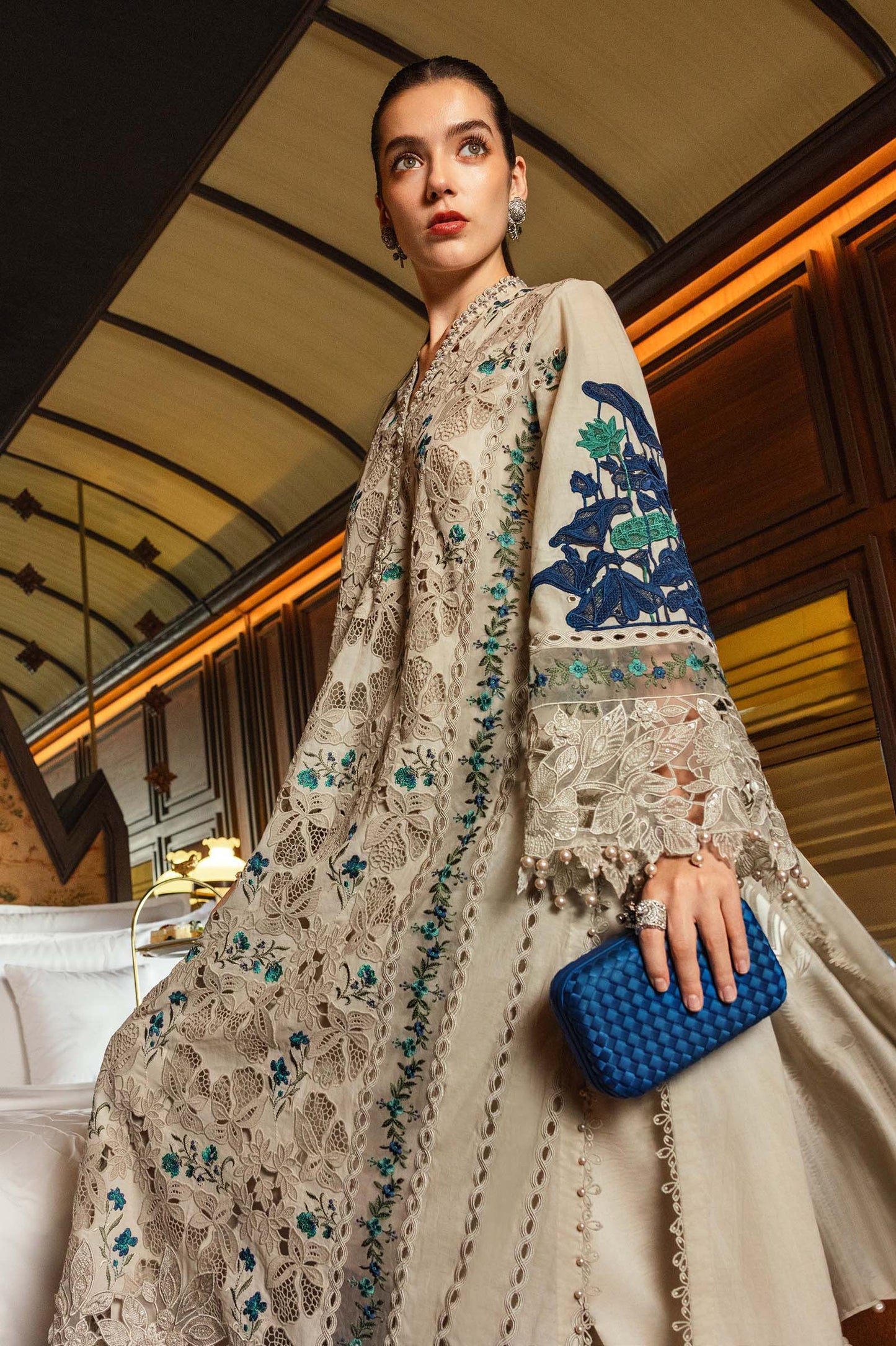 Maria.B 3 Piece Unstitched Embroidered Jacquard Lawn Suit (D-8)