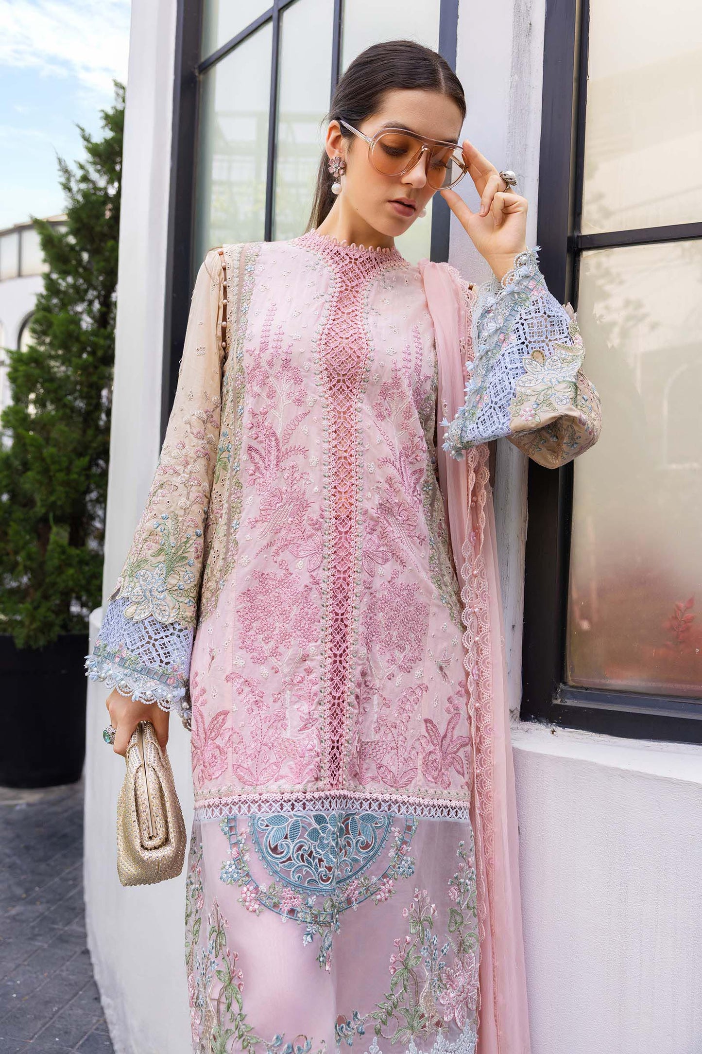 Maria.B 3 Piece Unstitched Embroidered Jacquard Lawn Suit (D-9)