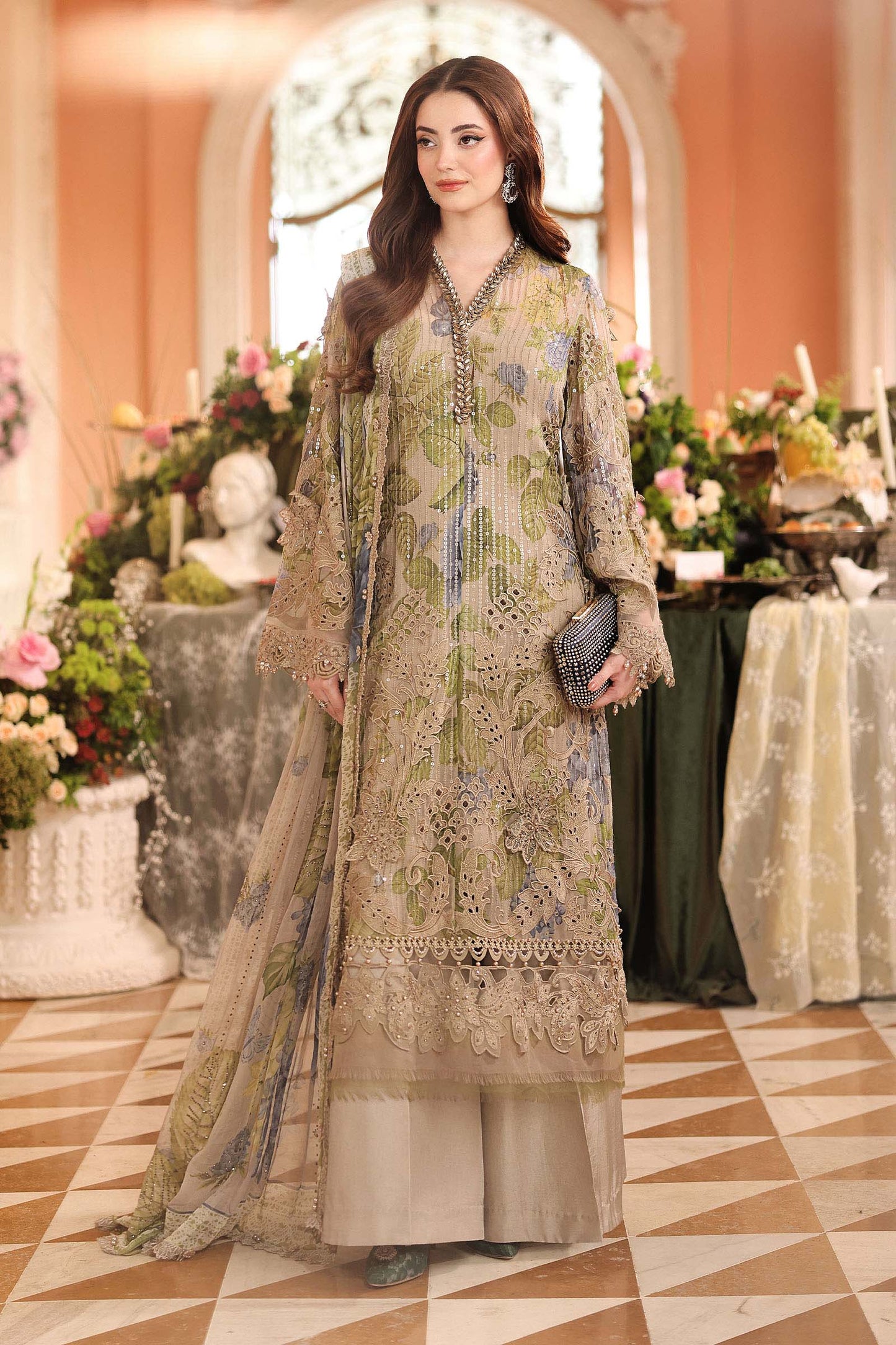 Maria.B 3-Piece Embroidered Chiffon Unstitched Suit (MPC-07-05)
