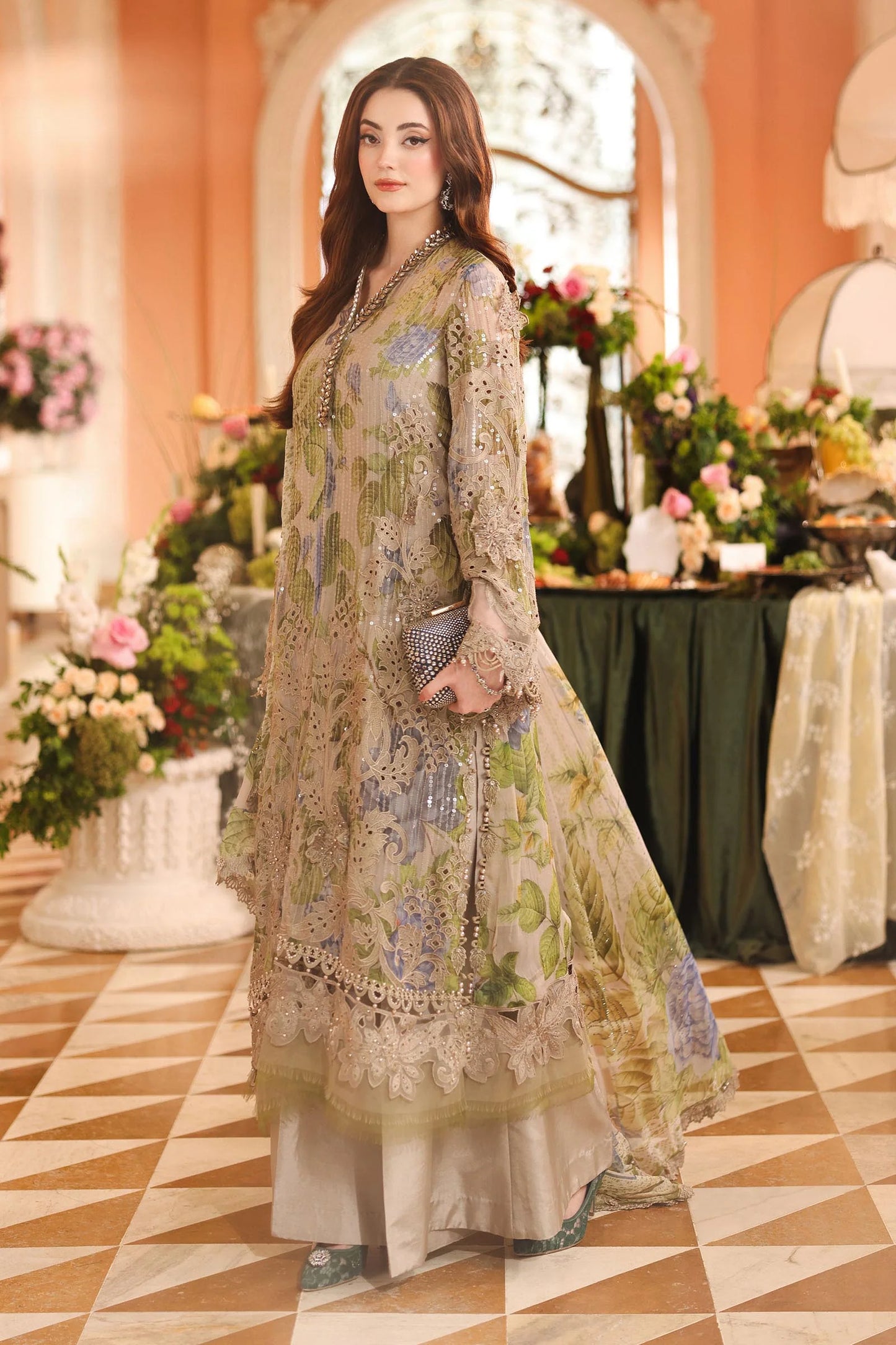Maria.B 3-Piece Embroidered Chiffon Unstitched Suit (MPC-07-05)