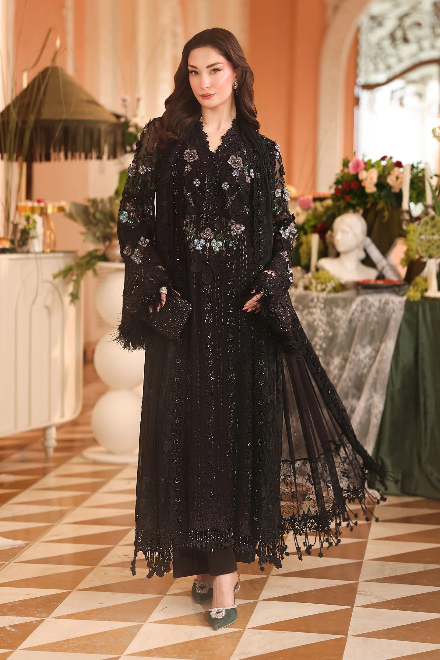 Maria.B 3-Piece Embroidered Chiffon Unstitched Suit (MPC-07-08)