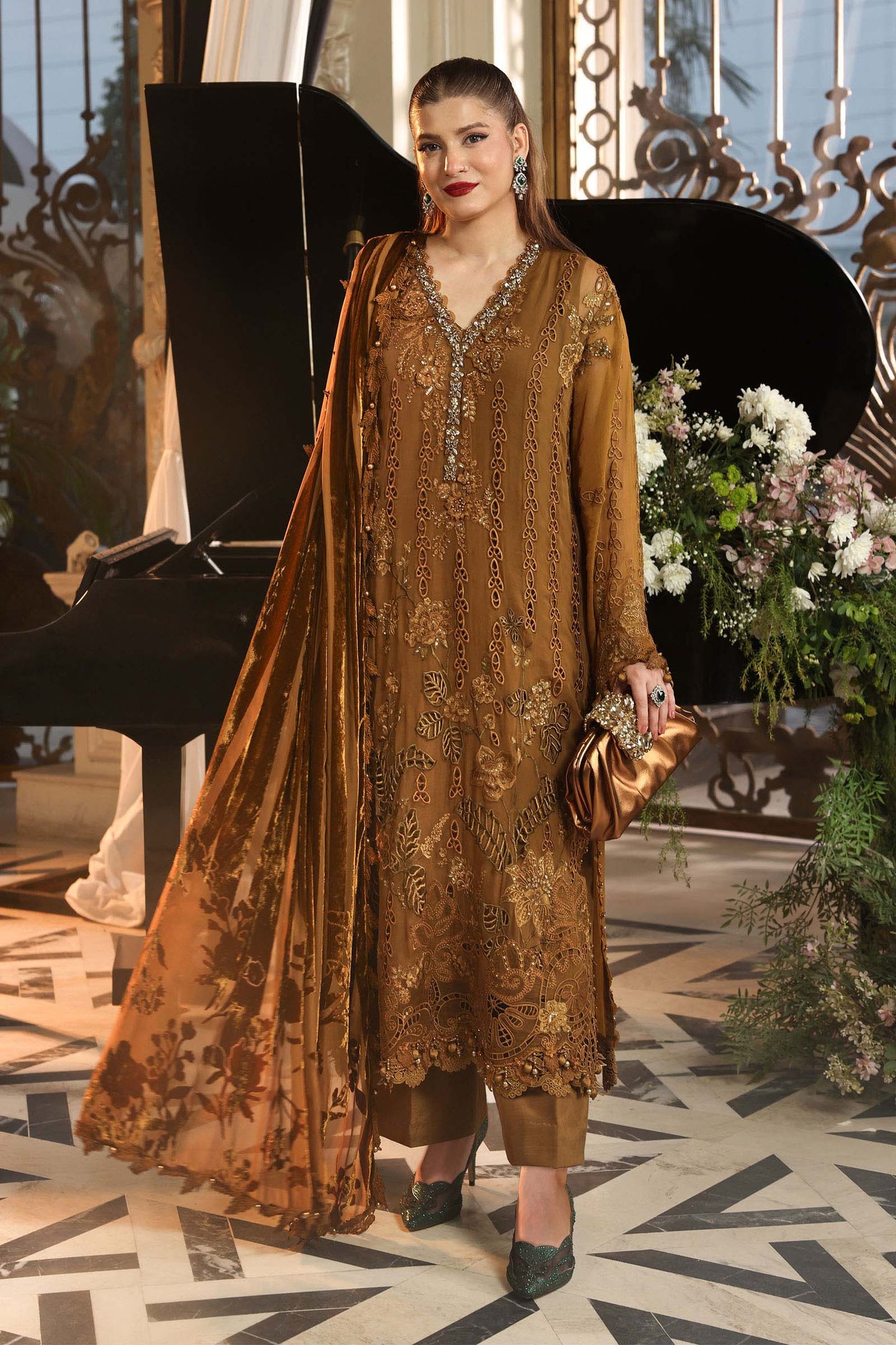 Maria.B 3-Piece Embroidered Chiffon Unstitched Suit (MPC-07-06)