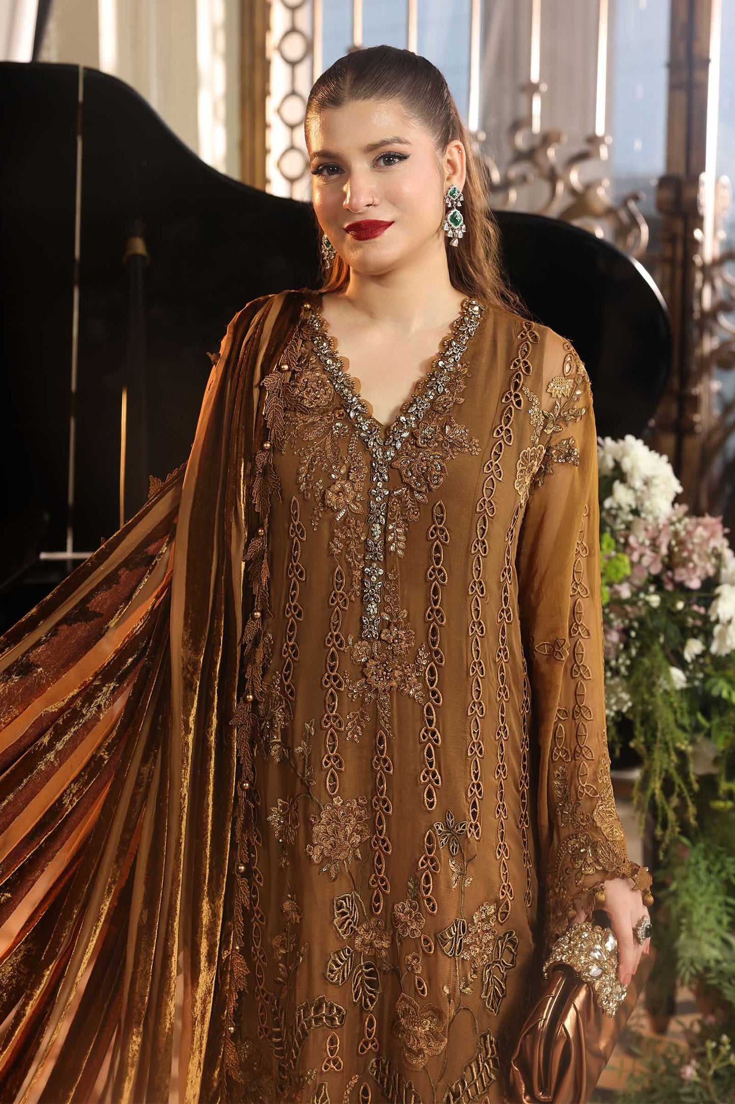Maria.B 3-Piece Embroidered Chiffon Unstitched Suit (MPC-07-06)