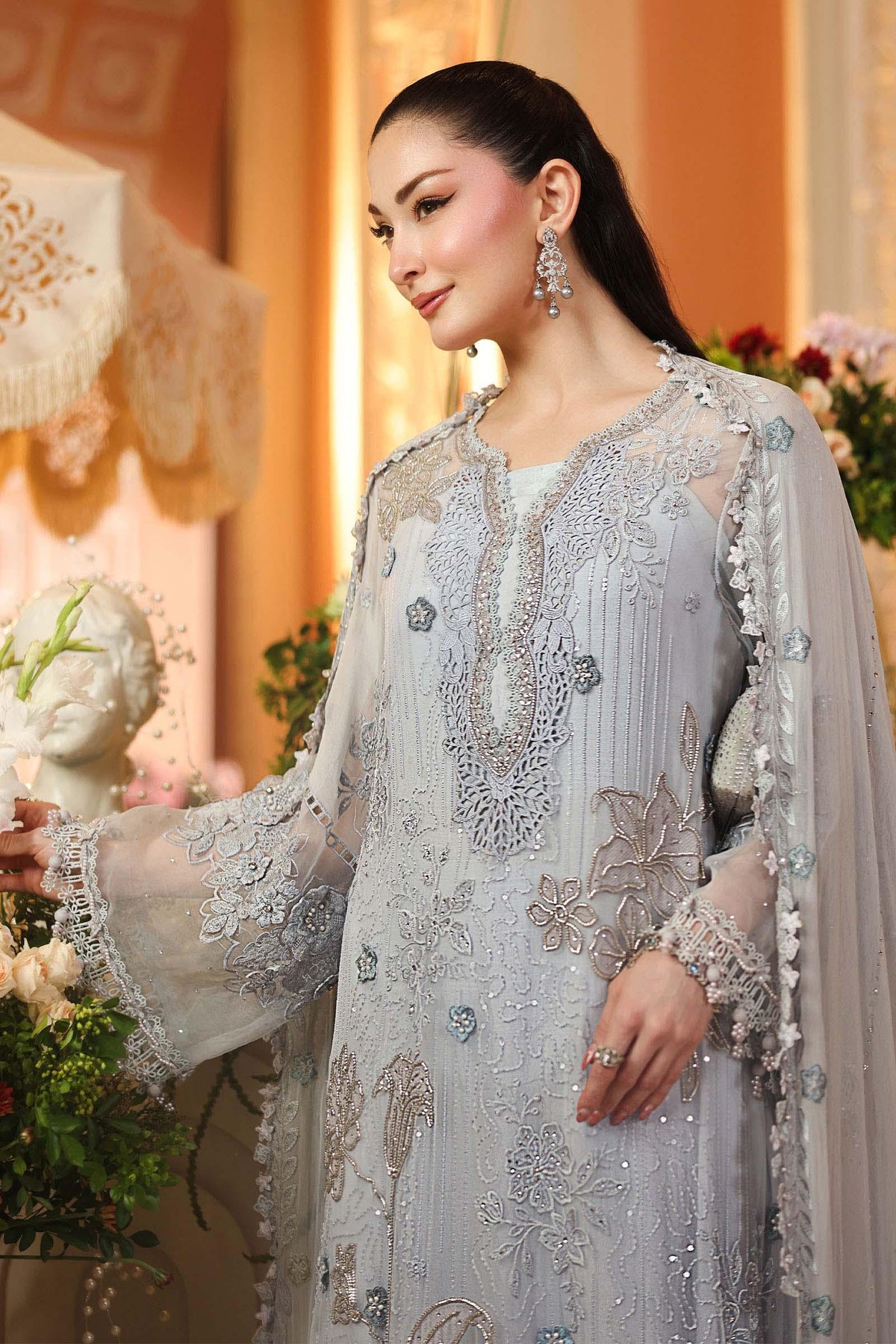 Maria.B 3-Piece Embroidered Chiffon Unstitched Suit (MPC-07-03)