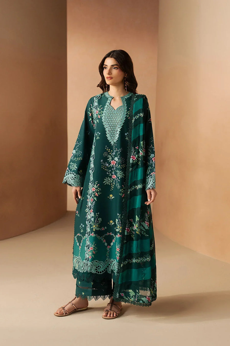 Afrozeh Haze A-Prints Printed Lawn Stitched 3 Piece Suit (Halo)