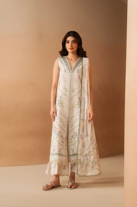 Afrozeh Haze A-Prints Printed Lawn Stitched 3 Piece Suit (Luem Ivory)