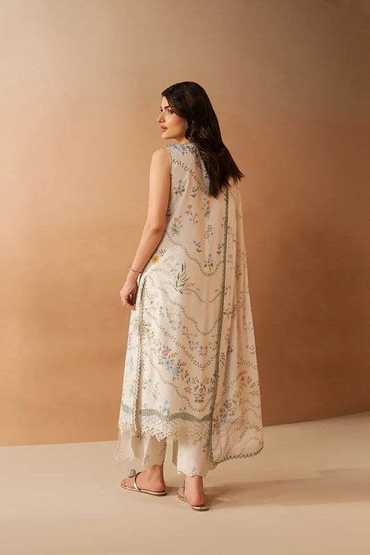 Afrozeh Haze A-Prints Printed Lawn Unstitched 3 Piece Suit (Luem Ivory)