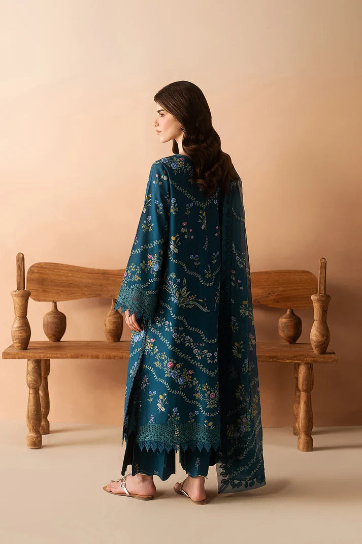 Afrozeh Haze A-Prints Printed Lawn Unstitched 3 Piece Suit (Luem Teal)