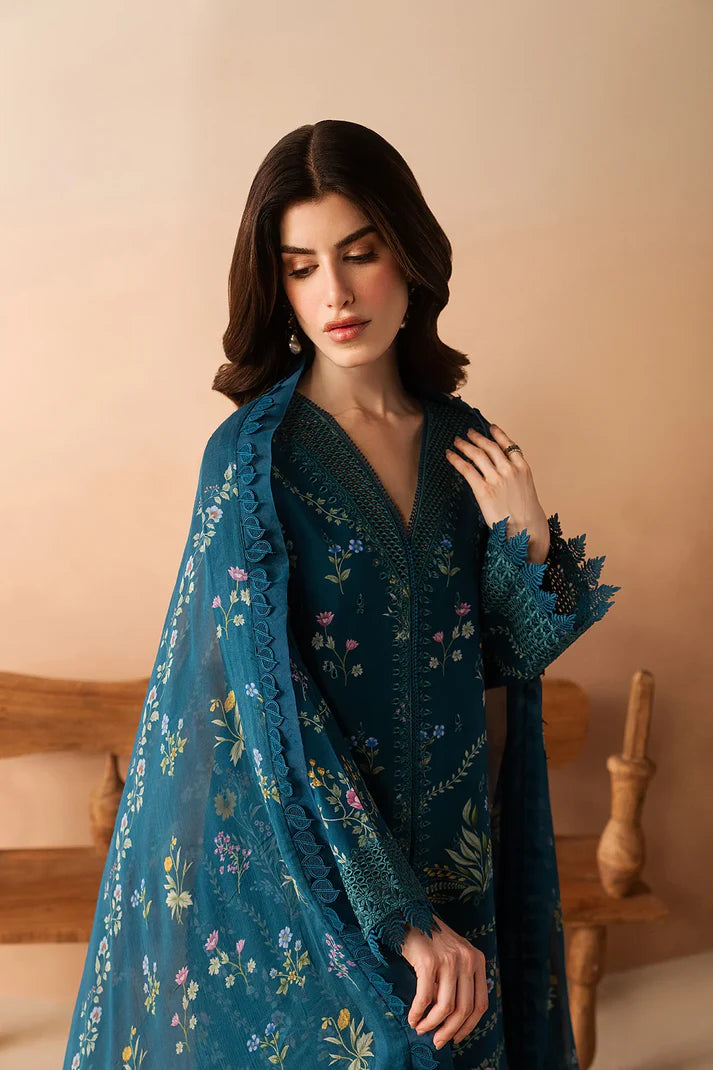 Afrozeh Haze A-Prints Printed Lawn Unstitched 3 Piece Suit (Luem Teal)