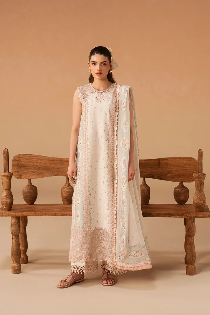 Afrozeh Haze A-Prints Printed Lawn Unstitched 3 Piece Suit (Sunnival Ivory)