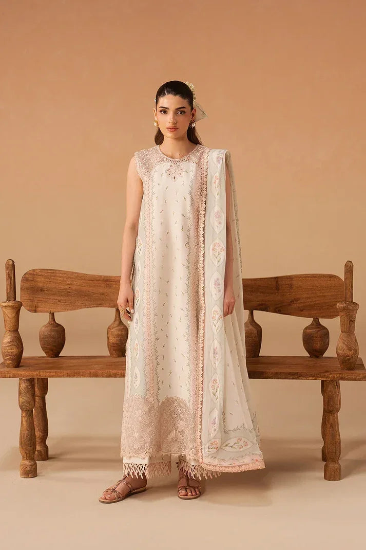 Afrozeh Haze A-Prints Printed Lawn Unstitched 3 Piece Suit (Sunnival Ivory)