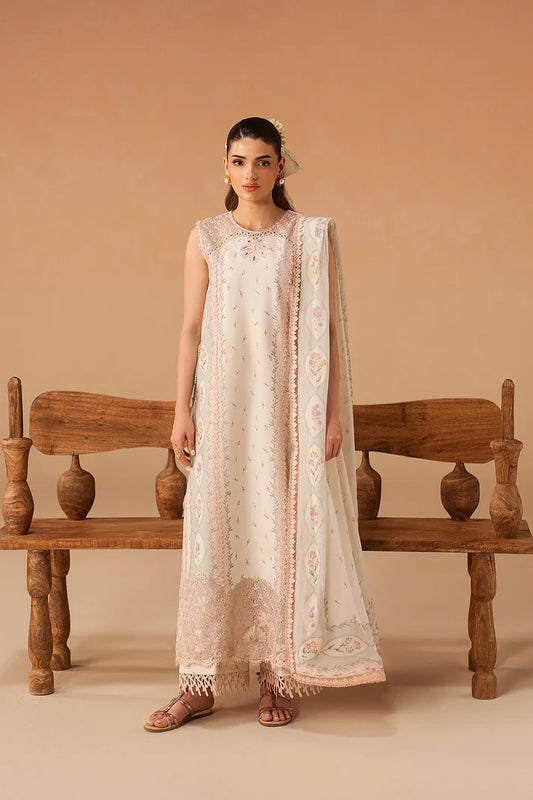 Afrozeh Haze A-Prints Printed Lawn Unstitched 3 Piece Suit (Sunnival Ivory)