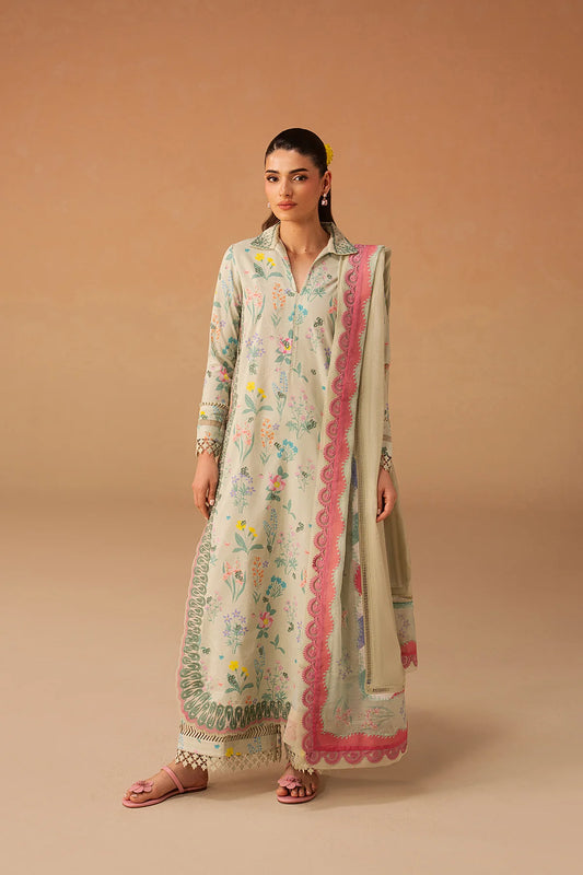 Afrozeh Haze A-Prints Printed Lawn Stitched 3 Piece Suit (Sunlaced Green)