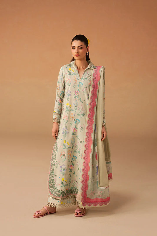 Afrozeh Haze A-Prints Printed Lawn Unstitched 3 Piece Suit (Sunlaced Green)