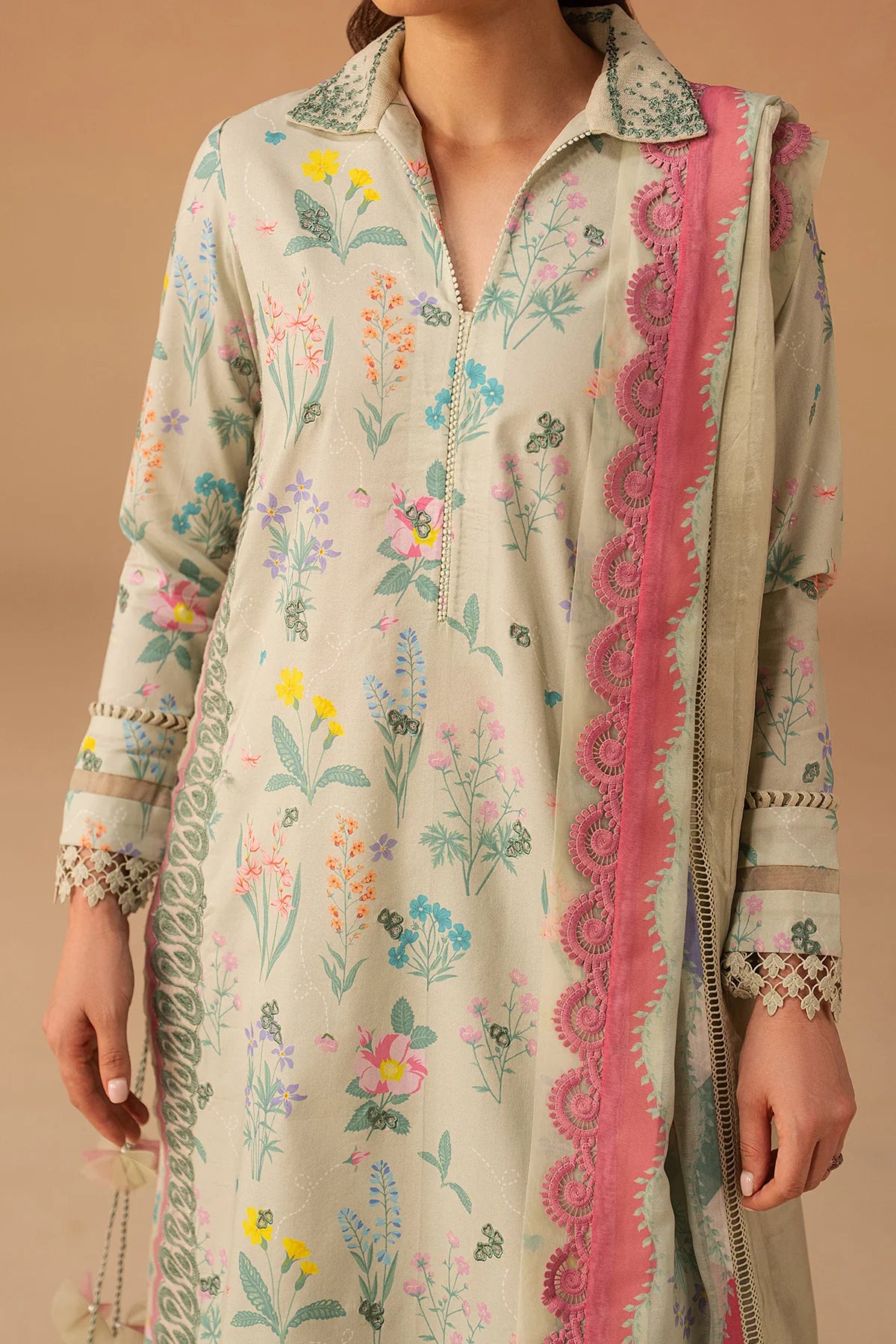 Afrozeh Haze A-Prints Printed Lawn Stitched 3 Piece Suit (Sunlaced Green)