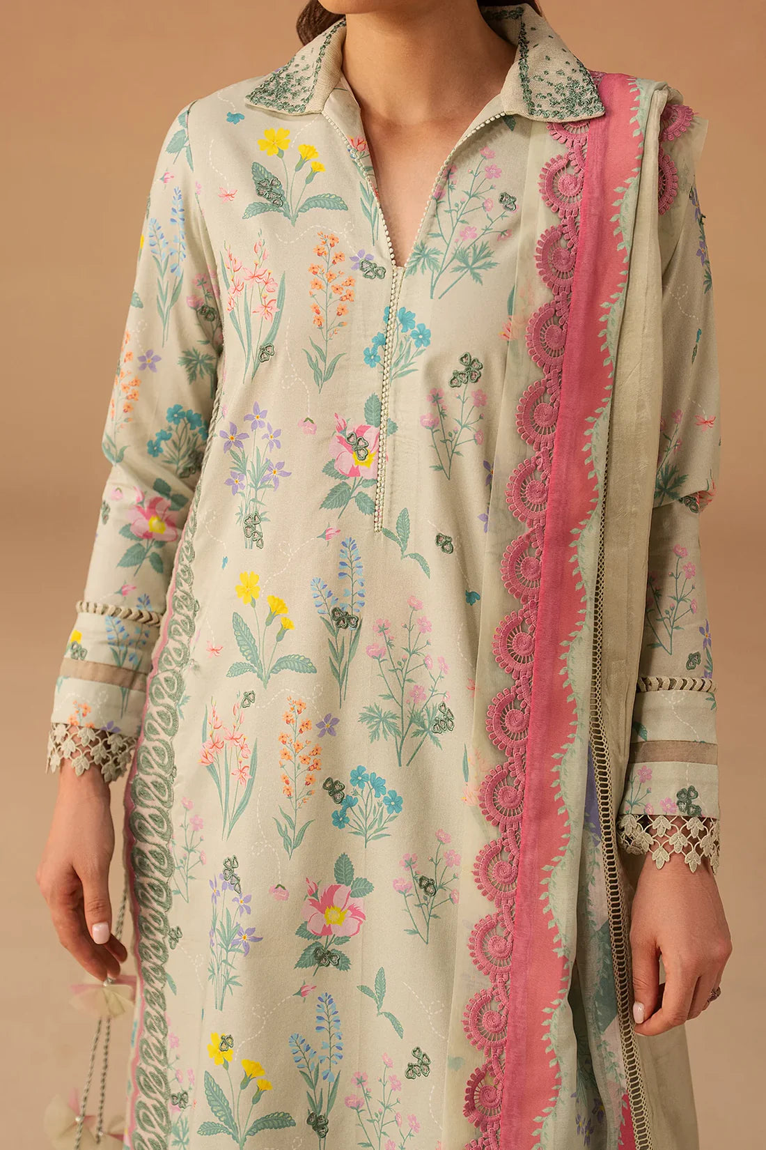 Afrozeh Haze A-Prints Printed Lawn Unstitched 3 Piece Suit (Sunlaced Green)