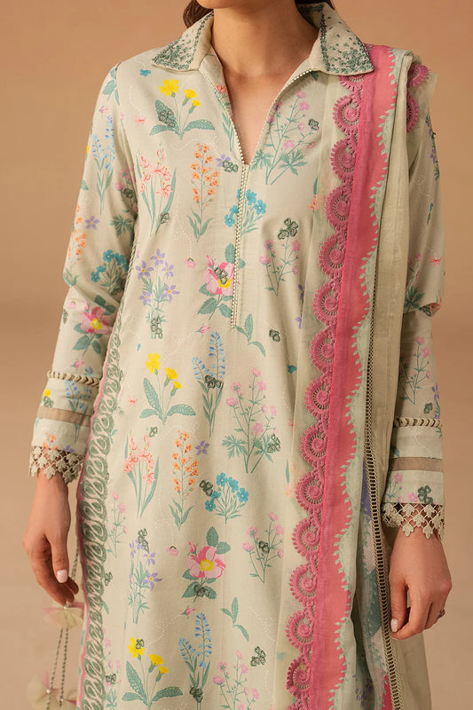 Afrozeh Haze A-Prints Printed Lawn Unstitched 3 Piece Suit (Sunlaced Green)