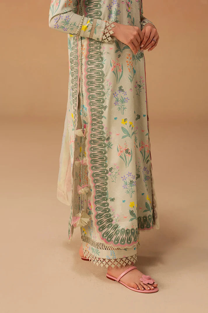 Afrozeh Haze A-Prints Printed Lawn Unstitched 3 Piece Suit (Sunlaced Green)