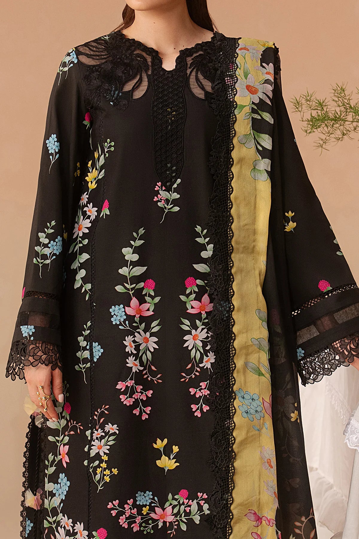 Afrozeh Haze A-Prints Printed Lawn Stitched 3 Piece Suit (Evania Rust)
