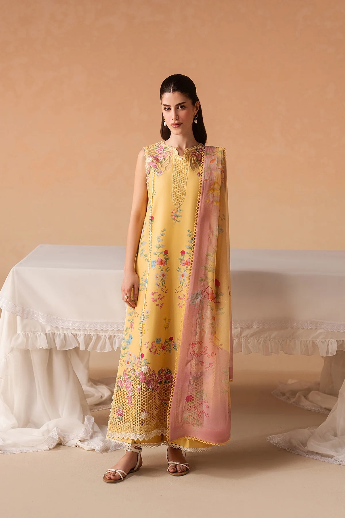 Afrozeh Haze A-Prints Printed Lawn Stitched 3 Piece Suit (Evania Yellow)