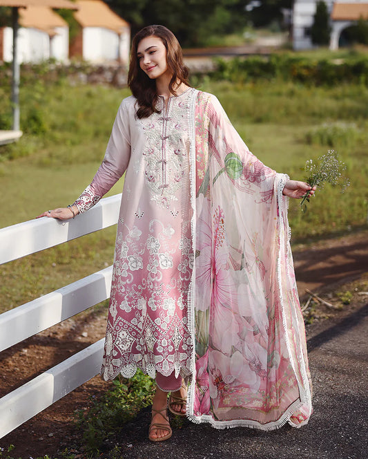 Mushq Solace Ombre Luxury Lawn 3 Piece Unstitched Suit (Dew Drift)