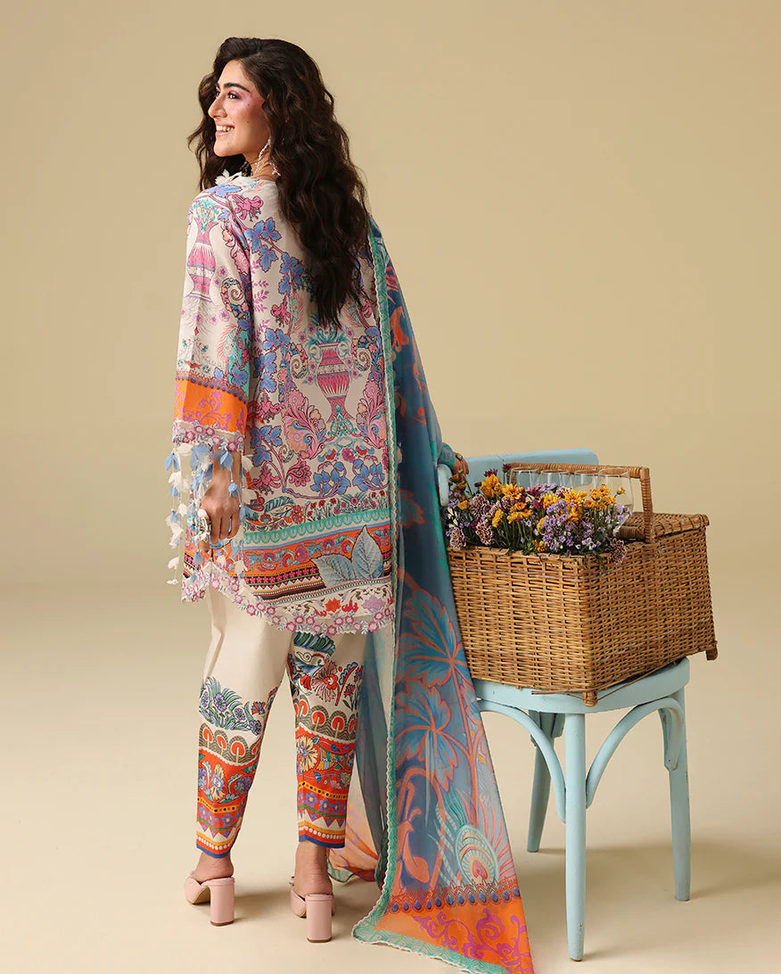 Mushq Soleil 3 Piece Unstitched Lawn Suit (Eden Whisper)