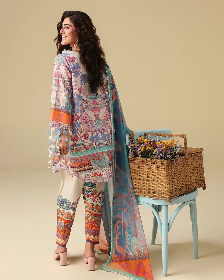 Mushq Soleil 3 Piece stitched Lawn Suit (Eden Whisper)