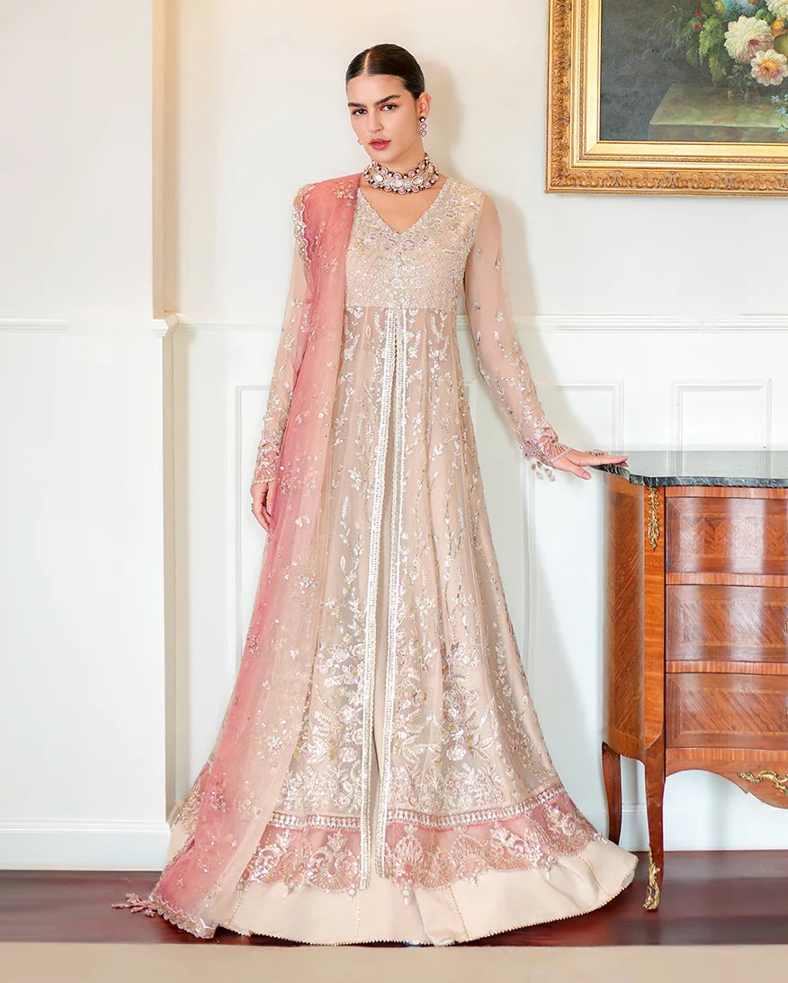 Roheenaz whisper of grace Unstitched chiffon vol. II | 3-piece luxury suit (Faye)