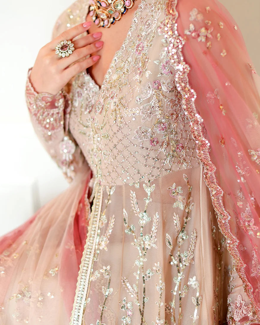 Roheenaz whisper of grace Unstitched chiffon vol. II | 3-piece luxury suit (Faye)